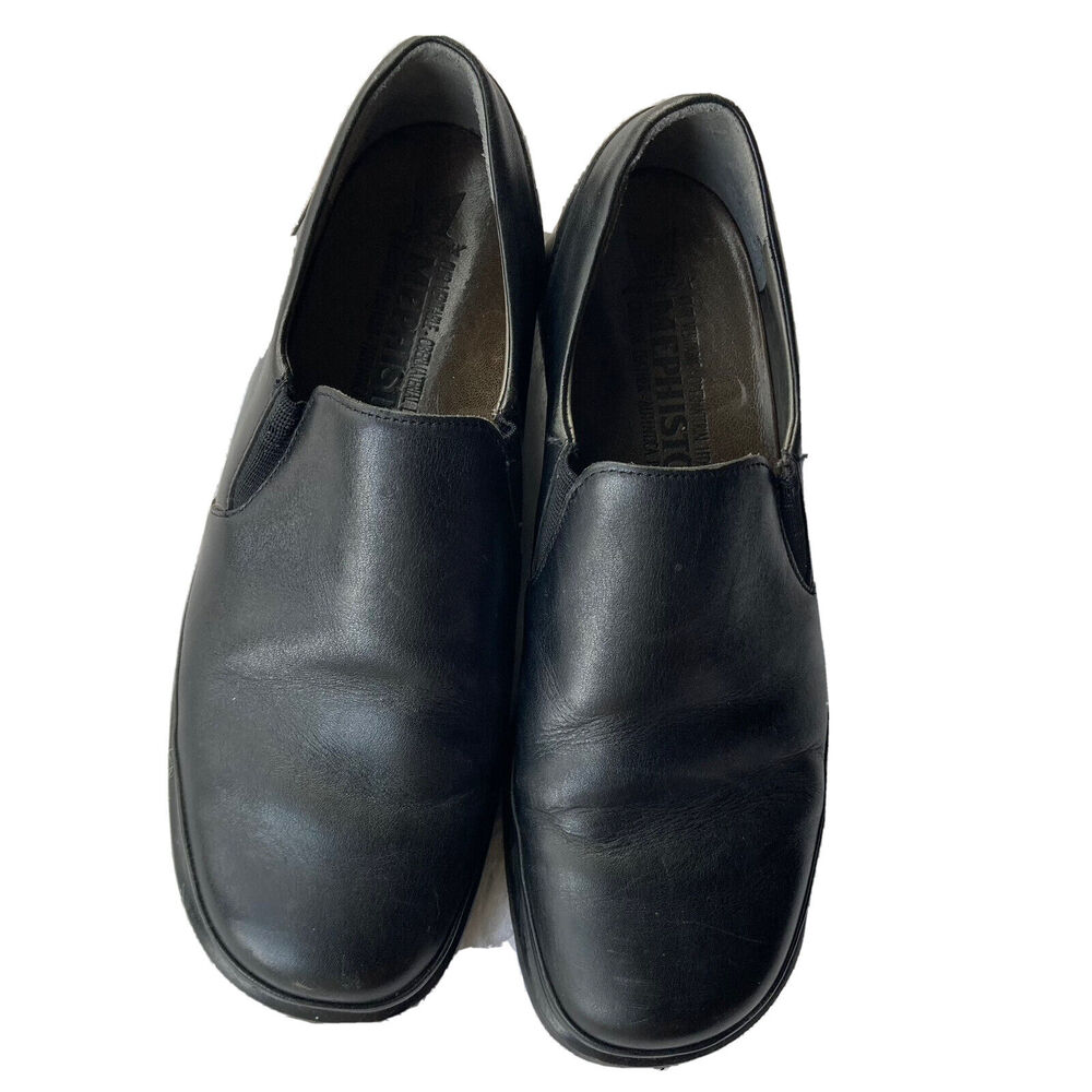 Mephisto Shoes Sz 8 Black Rubber Penny Loafers Low Heel Career Work Business